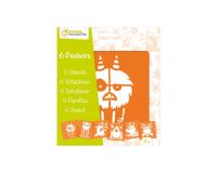 Set de 6 pochoirs enfants, Monstres - Orange