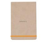 Rhodiarama Webnotepad rembordé rigide 9x14 cm 192 pages ligné microperforé papier ivoire 90g fermeture élastique - Beige
