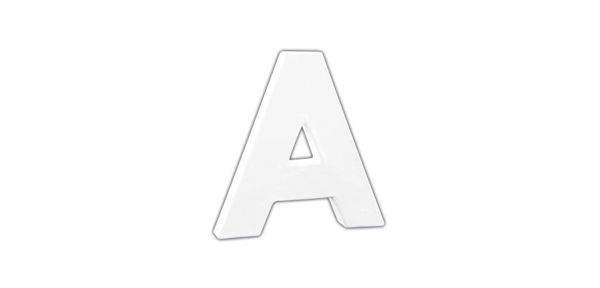 Petite lettre A 12cm - Blanc