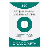 Étui de 100 fiches - bristol blanc ligné non perforé 105x148mm - Blanc