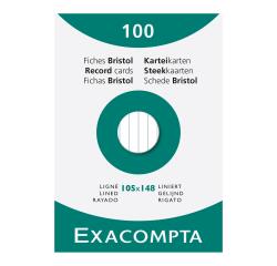 pak 100 steekkaarten bristol A6 formaat -  gelijnd niet geperforeerd 105x148mm - wit