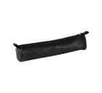Small round pouch, leather, black