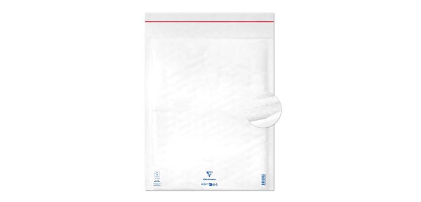 Luftpolster-Versandtaschen haftklebend 350x470mm, weißes Kraftpapier 80g, Packung mit 10 Stück - Weiß