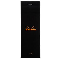 Rhodia Black Head Stapled Pad No8, Lined, 74x210 - Black
