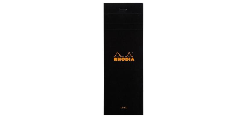 Bloc agrafé Rhodia N°8 7,4x21 cm 80 feuillets ligné 80g - Noir