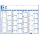 Calendrier Bicolore 53 x 40,5 cm Semestriel 2027 - Gris/Bleu
