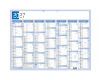 Calendrier Bicolore 53 x 40,5 cm Semestriel 2027 - Gris/Bleu