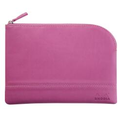 Rhodiarama pochette zippée en simili cuir - taille M (16x22 cm) - Lilas