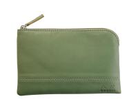 Rhodiarama pochette zippée en simili cuir - taille S (11x17 cm) - Sauge