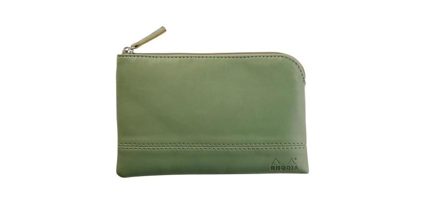 Rhodiarama pochette zippée en simili cuir - taille S (11x17 cm)