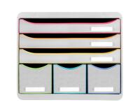 Module de classement Storebox 6 tiroirs Black Office - Blanc/arlequin