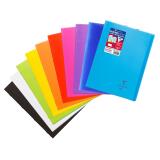Cahier piqué Koverbook A4 48 pages grands carreaux couverture polypropylène transparent - Assortis