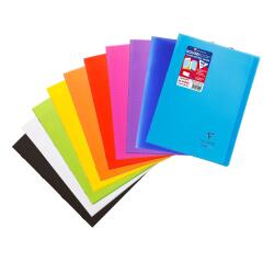 Cahier piqué Koverbook A4 48 pages grands carreaux couverture polypropylène transparent - Assortis