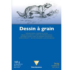 Gekörntes Zeichenpapier, Block geleimt, 20 Blatt A3, 160g, weiß
