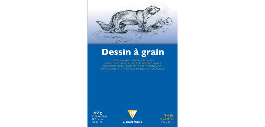 Dessin à Grain bloc collé 20F A3 160g