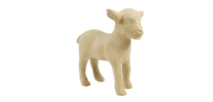 Kleines Pappmaché, braun, Zicklein 13cm - Kraft