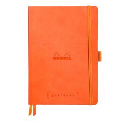 Rhodiarama Goalbook A5 met softcover, 120 blad gestippeld wit papier van 90g - Licht oranje