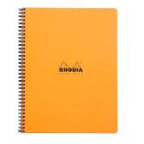 Notebook Rhodia Classic reliure intégrale & 22,5x29,7 cm 160 pages petits carreaux 5x5 avec cadre en-tête détachables perforation 4 trous 80g - Assortis