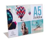 Porte-visuel incliné horizontal A5 - Cristal