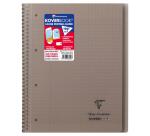 Cahier reliure intégrale enveloppante Koverbook A4+ 160 pages grands carreaux détachables perforé 4 trous couverture polypropylène transparent - Assortis