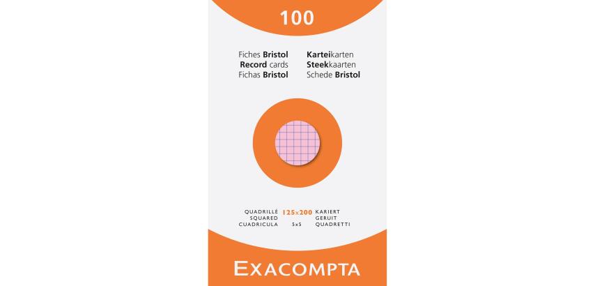 Pk 100 Exa Record Cards 125x200 5/5 Ast - Assorted colours