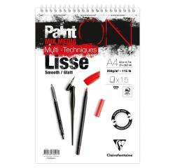PaintON Lisse bloc spiralé 15F A4+ 250g