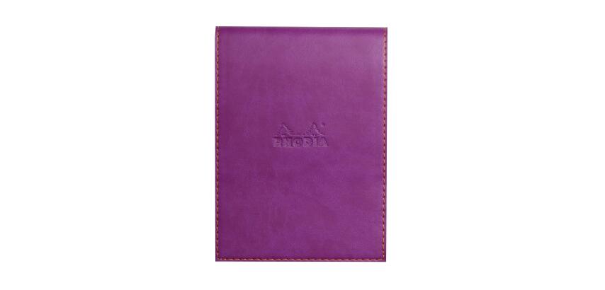 Rhodiarama porte-bloc avec porte-crayon + bloc N°13petits carreaux 5x5 - Violet
