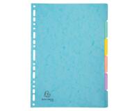 Intercalaires carte lustrée 400g/m2 Aquarel 6 positions - A4 - Couleurs assorties