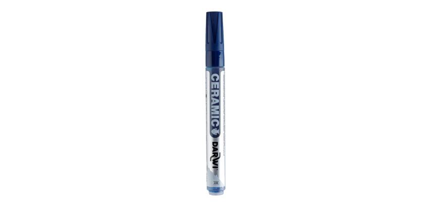DARWI Kalte Keramikfarbe, Marker 2mm Spitze, Inhalt 6ml, Dunkelblau - Dunkelblau