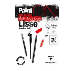Bloc Paint'On encollé lisse A6 15 feuilles 250g