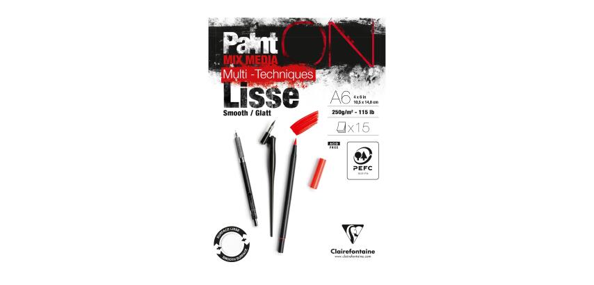 Paint'On gelijmd blok, glad papier, A6 15 vellen 250g