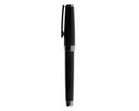 Stylo en métal précieux, corps PVD noir matt et attributs ruthénium noir poli, plume acier traitée Ruthénium en taille M