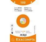 Pk100 Exa Rec Card 12.5x20cm Square Ast - Assorted colours