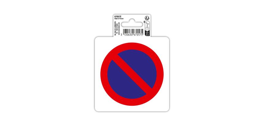 Adhesive vinyl pictogram No parking 10 cm - Red