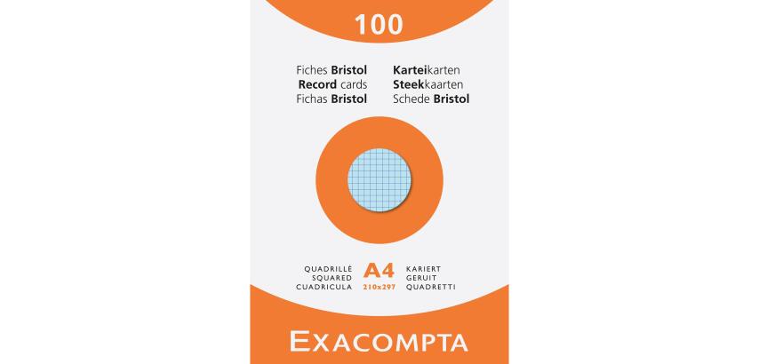 Pk 100 Exa Record Cards 210x297 5/5 Ast - Assorted colours