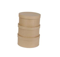 Décopatch Set of 3 Hat Boxes - Ø 31 / 32 / 33 cm x H 16 cm - Kraft