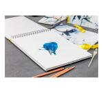 Inkebana, Carnet d'artiste reliure intégrale 32x24 cm, 40 feuilles de papier dessin blanc multitechniques 180g - Multicolore