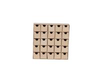 Etagère 25 petits tiroirs 5x25x25cm - Kraft
