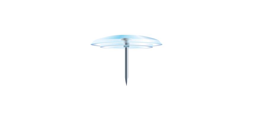 Boîte de 40 punaises - Hauteur de pointe 7mm - 10mm de diamètre - Cristal translucide