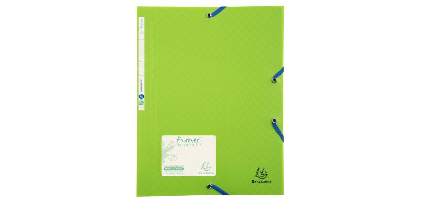 Chemise 3 rabats à élastiques polypropylène 7/10e Forever PP - A4 - Vert anis