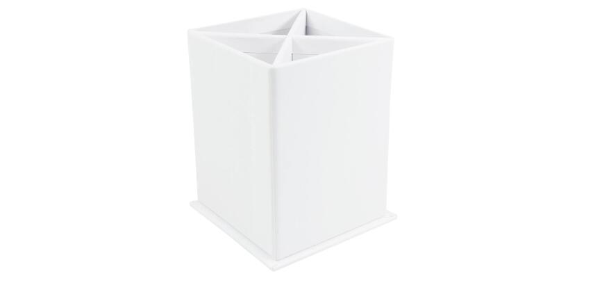 Gamme blanche, Pot à crayons à décorer 8x8x11cm - Blanc