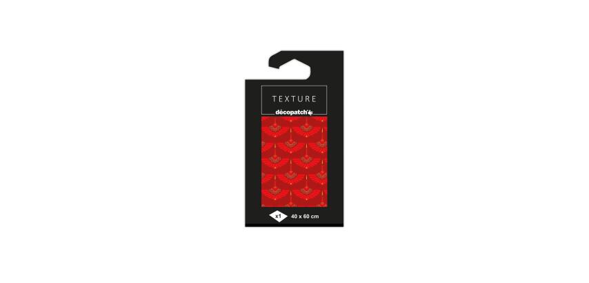 Papier Texture Décopatch n°815 - 1 blad 40x60cm. - Rood