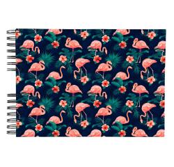 Wireb album 50p. white 23x16cm FLAMINGO - Night blue