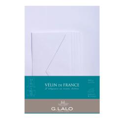Ensemble Vélin de France 10 feuilles A4 et 5 enveloppes DL - Blanc