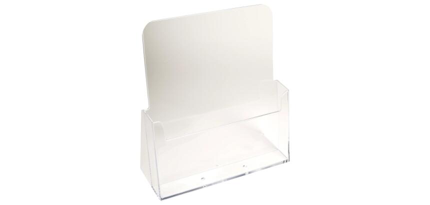Porta brochure/cataloghi da banco 1 scomparto A4 - Cristallo
