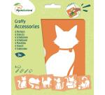 Set de 6 pochoirs enfants, Chats - Orange