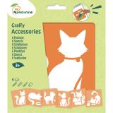 Set de 6 pochoirs enfants, Chats - Orange