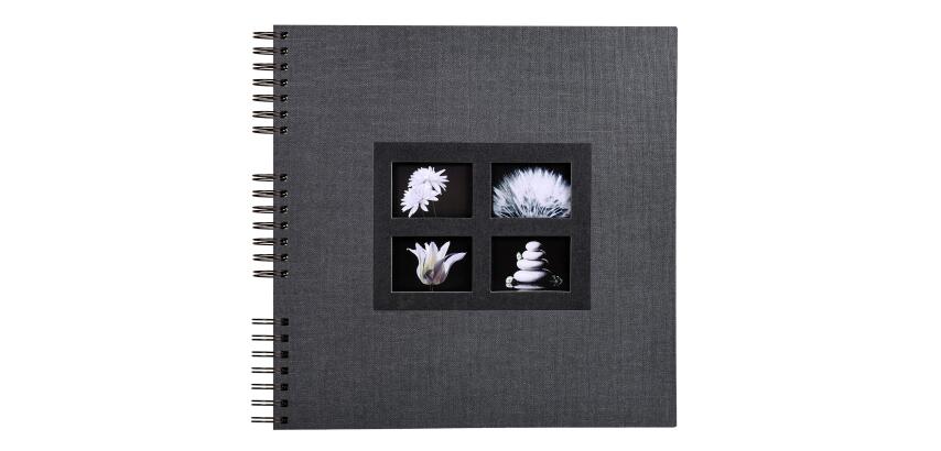 Album photos à spirales 60 pages noires Passion - 32x32 cm