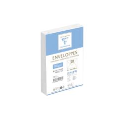 Paquet de 20 Enveloppes Blanches Doublées Triomphe C6 -114x162mm - Gommées - 120g/m2 - Blanc