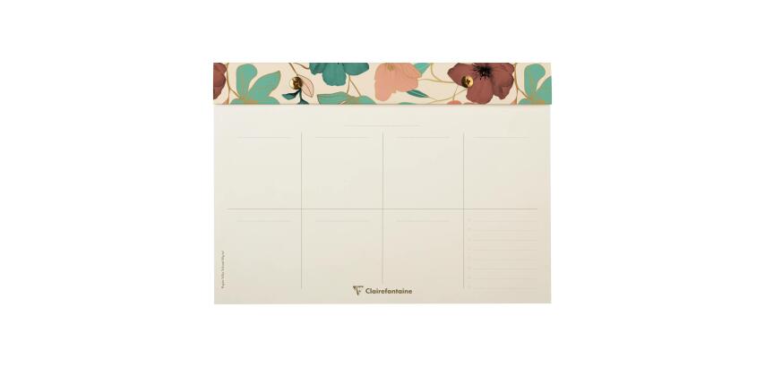 Gaïa beige, bloc planner à rivets 24x17cm 60 feuillets imprimés détachables.